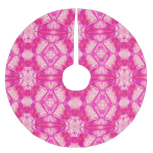 Fuchsien und pastellrosa Gefärbte Krawatte Muster Polyester Weihnachtsbaumdecke
