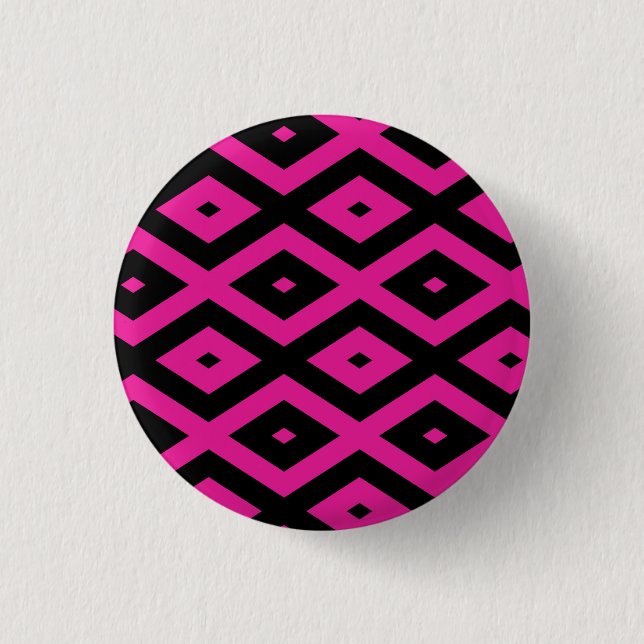Fuchsien und schwarzer Diamant Button (Vorderseite)