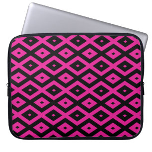 Fuchsien und schwarzer Diamant Laptopschutzhülle