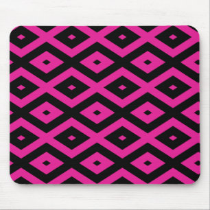 Fuchsien und schwarzer Diamant Mousepad