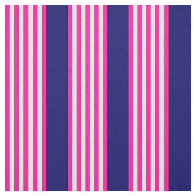 Fuchsien und weiße fünf Streifen mit blauem Muster Stoff (Muster)