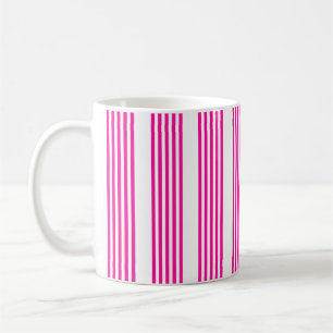 Fuchsien und weiße fünf Streifen Muster Kaffeetasse