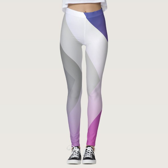 Fuchsienblau grau leggings (Vorderseite)