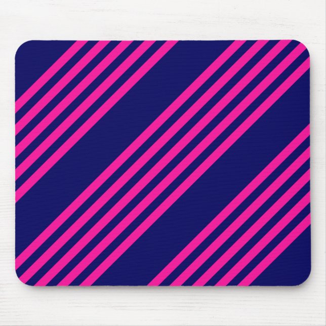 Fuchsienblauer Fünf Streifen Mousepad (Vorne)