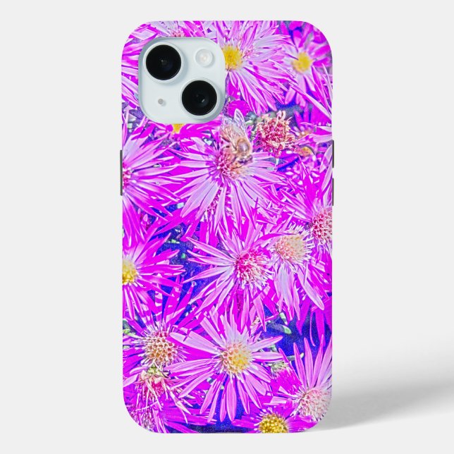 Fuchsienblüten auf Blau Case-Mate iPhone Hülle (Rückseite)