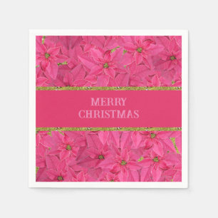 Fuchsienfarbene Poinsettien, Gewohnheitsmuster Serviette