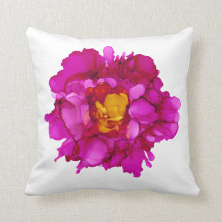 Fuchsienpeony, handgemalt - weiß/fuchsia kissen