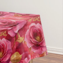 Fuchsienrosa Aquarellfarben-Rose mit Golddiva