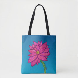 Fuchsienrosa-Blume mit blauem Hintergrund-Tote