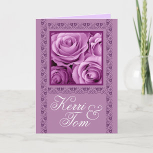 FUCHSIENROSA Rosen & Spitze Hochzeitseinladung Einladung