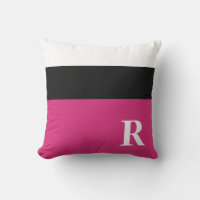 Fuchsienrosa Schwarz-Weiß-Blockmonogramm