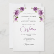 Fuchsienrosen- und Pfingstrosen-Hochzeitseinladung