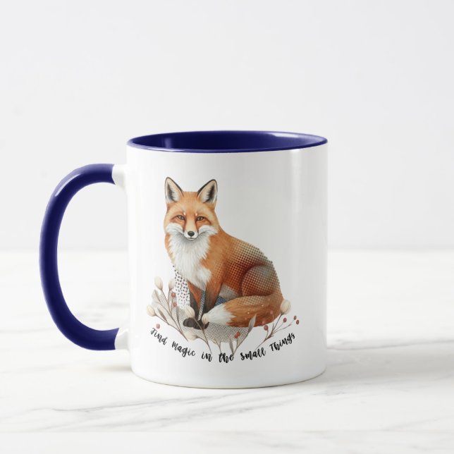 Fuchsiger Fuchs mit botanischen Akzenten Tasse (Links)