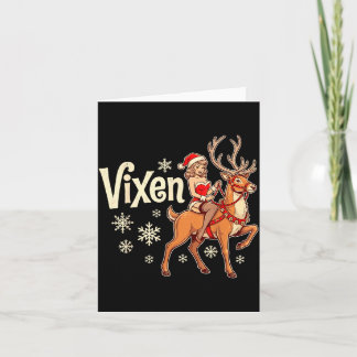 Füchsin Weihnachtsrentier Pin-Up-Girl Vintage-Sant Karte