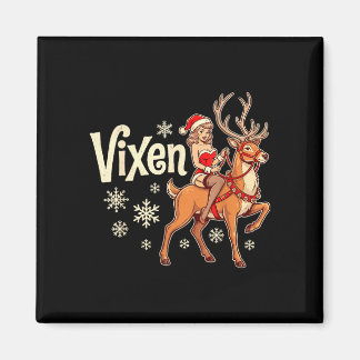 Füchsin Weihnachtsrentier Pin-Up-Girl Vintage-Sant Magnet