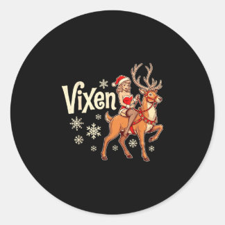 Füchsin Weihnachtsrentier Pin-Up-Girl vintage Weih Runder Aufkleber