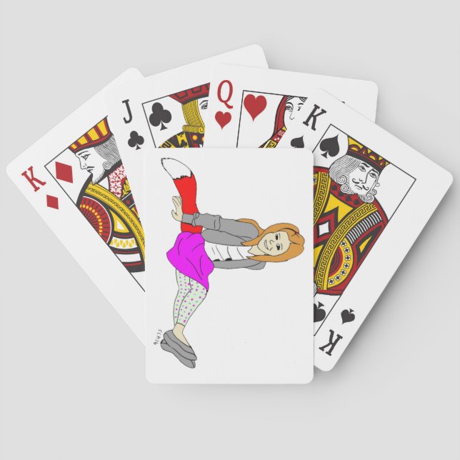 füchsisches Mädchen-Knopf Spielkarten (Rückseite)