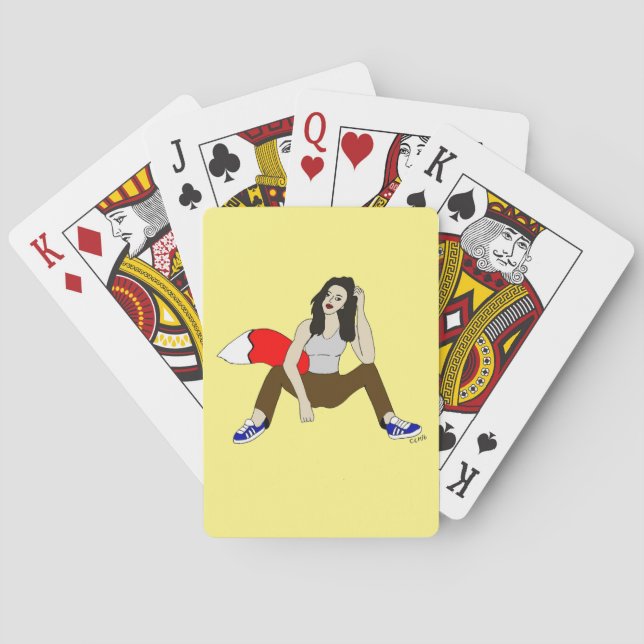 füchsisches Mädchen Spielkarten (Rückseite)
