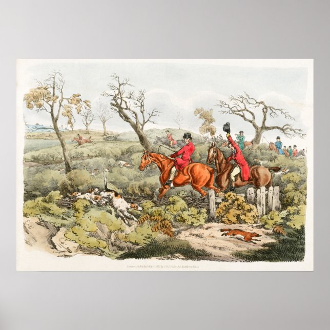 Fuchsjagd Aquarell Poster (Vorne)