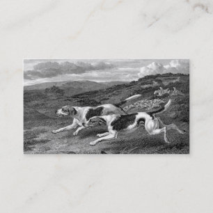 Fuchsjagd-Hunde Vintage-Hunde-Kunst Visitenkarte
