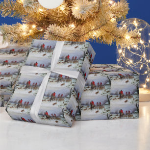 Fuchsjagd Jäger Hunde Kehren Nach Hause Winter  Geschenkpapier