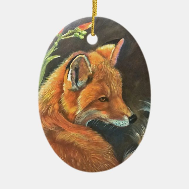 Fuchslandschaftsfarbenmalereihandkunstnatur Keramikornament (Vorne)
