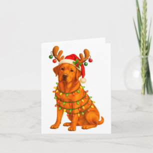 Fuchsroter Lab Christmasbaum Licht Pyjama Labrador Karte