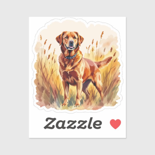 Fuchsroter Labrador Retriever Hund Aufkleber (Blatt)