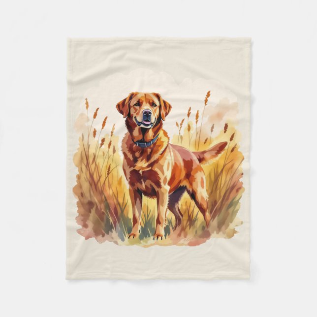 Fuchsroter Labrador Retriever Hund Fleecedecke (Vorderseite)