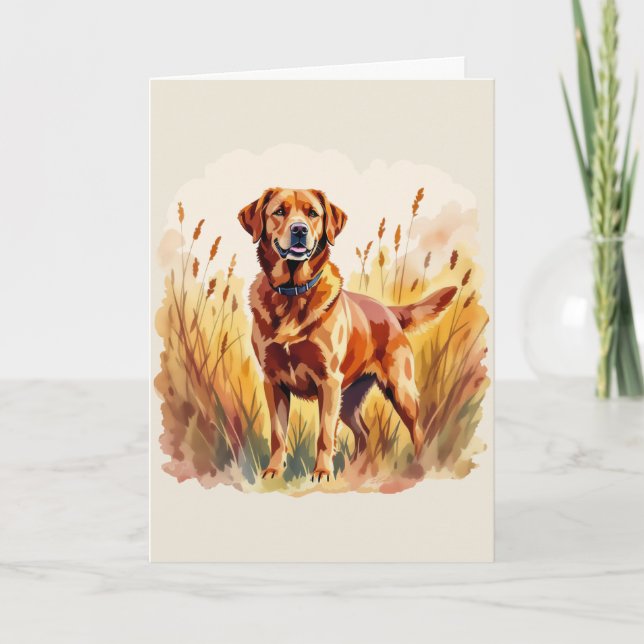 Fuchsroter Labrador Retriever Hund Karte (Vorderseite)
