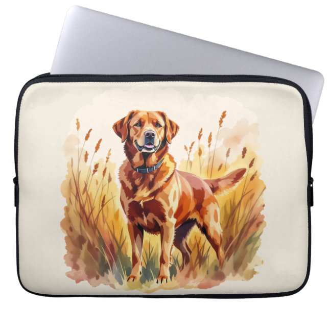 Fuchsroter Labrador Retriever Hund Laptopschutzhülle (Vorderseite)