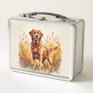 Fuchsroter Labrador Retriever Hund Metall Brotdose