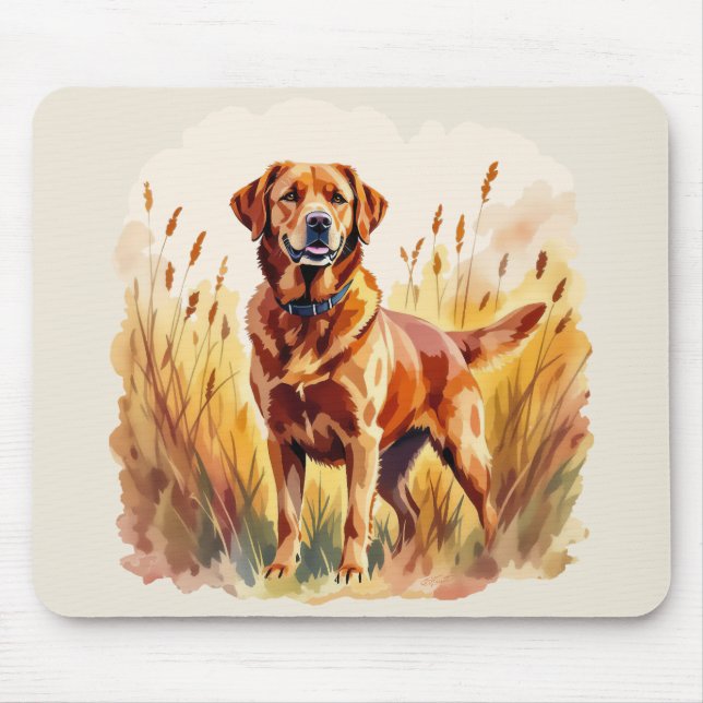 Fuchsroter Labrador Retriever Hund Mousepad (Vorne)