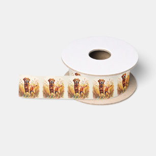 Fuchsroter Labrador Retriever Hund Satinband