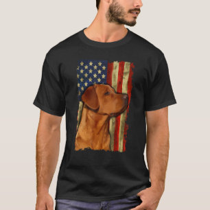 Fuchsroter Labrador Retriever US-Flagge Fuchsroter T-Shirt