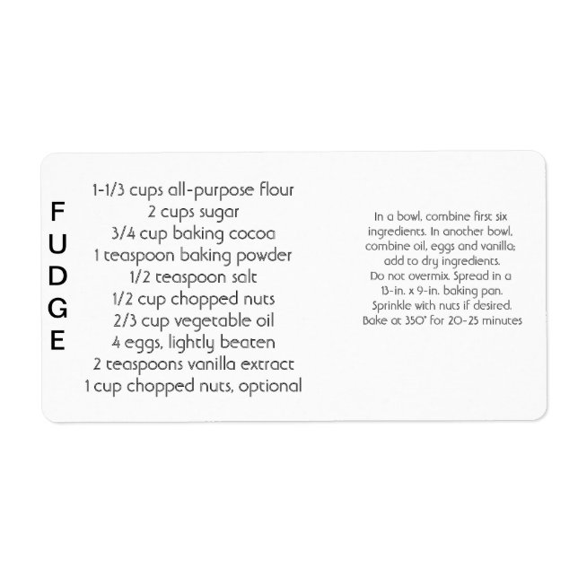 Fudge Labels (Vorne)