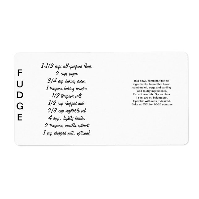 Fudge Labels (Vorne)