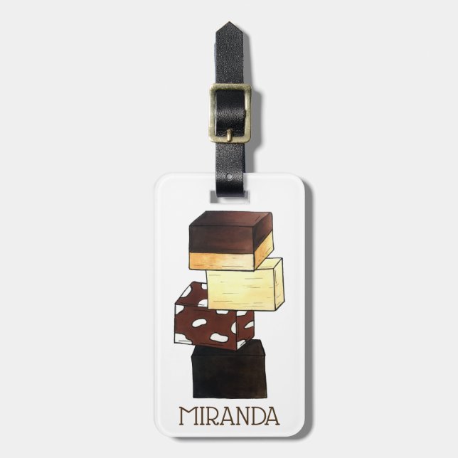 Fudge Stack Confection Confectionery Candy Süßigke Gepäckanhänger (Vorderseite vertikal)