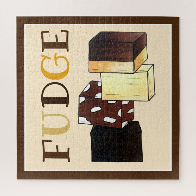 Fudge Stack Confection Confectionery Candy Süßigke Puzzle (Vertikal)