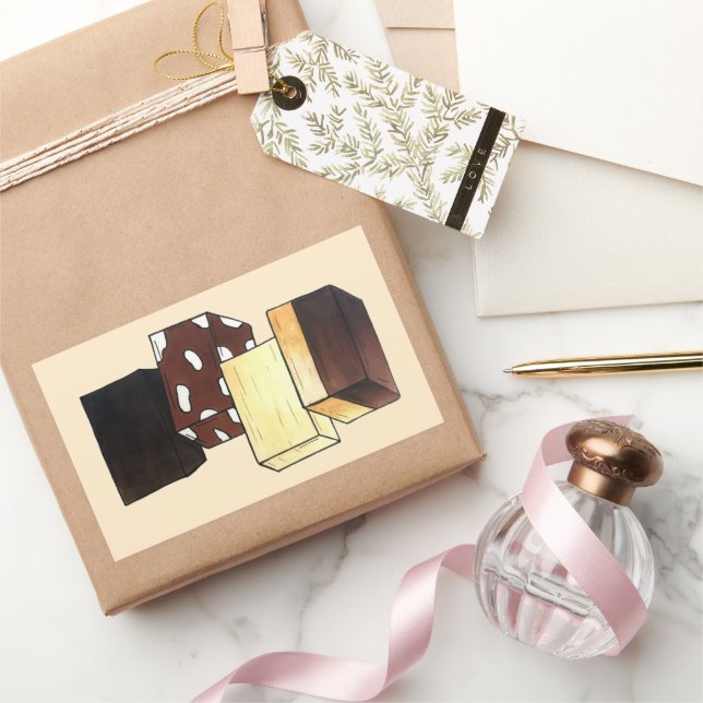 Fudge Stack Confection Confectionery Candy Süßigke Rechteckiger Aufkleber (Schenken)