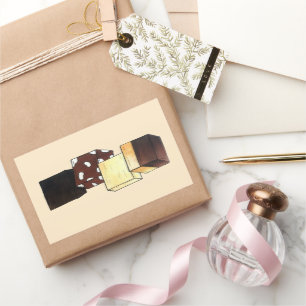 Fudge Stack Confection Confectionery Candy Süßigke Rechteckiger Aufkleber