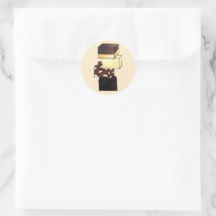 Fudge Stack Confection Confectionery Candy Süßigke Runder Aufkleber