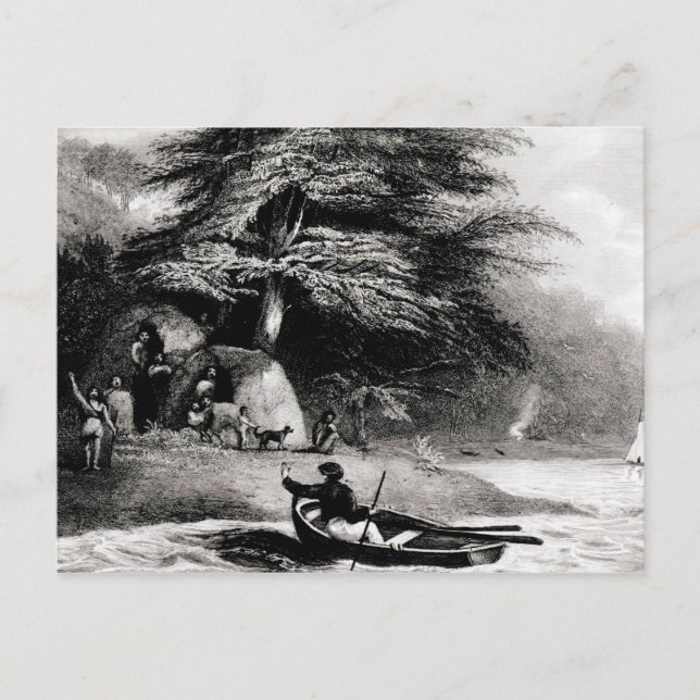 Fuegian Wigwams bei Hope Harbourin im Magdalen Postkarte (Vorderseite)