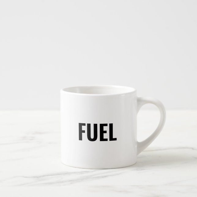 Fuel schwarze Buchstaben weiß minimalistisch cool Espressotasse (Rechts)