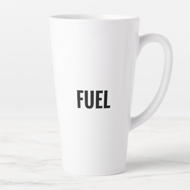 Fuel schwarze Buchstaben weiß minimalistisch cool Milchtasse (Rechts)