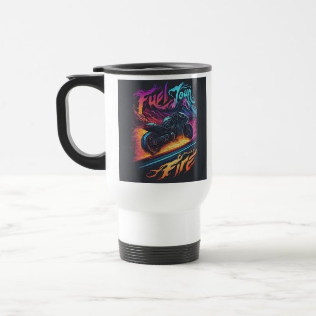 "Fuel your Fire" Reisecoffee Mug. Reisebecher (Links)