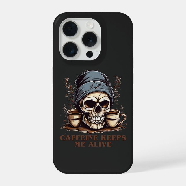Fueled by Caffeine-Caffeine Keeps Me Alive iPhone Hülle (Rückseite)