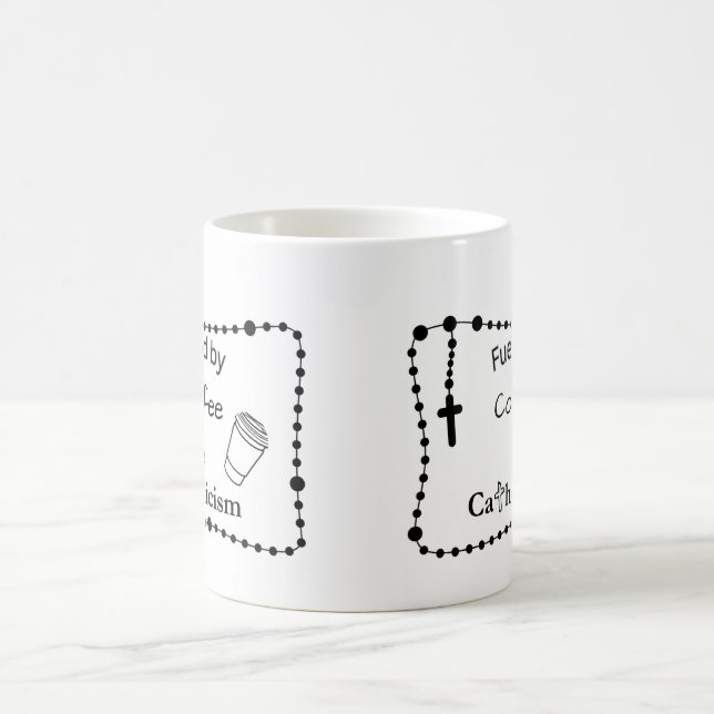 Fueled By Coffee and Catholicism Kaffeetasse (Mittel)