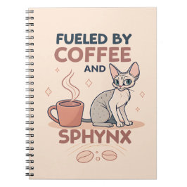 Fueled by Coffee and Sphynx Cat Art Notizblock