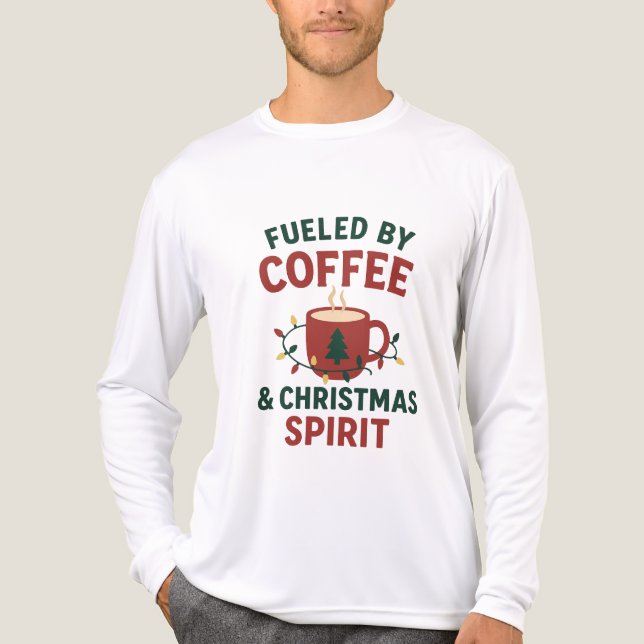 Fueled by Coffee & Christmas Spirit  Tri-Blend Shirt (Vorderseite)